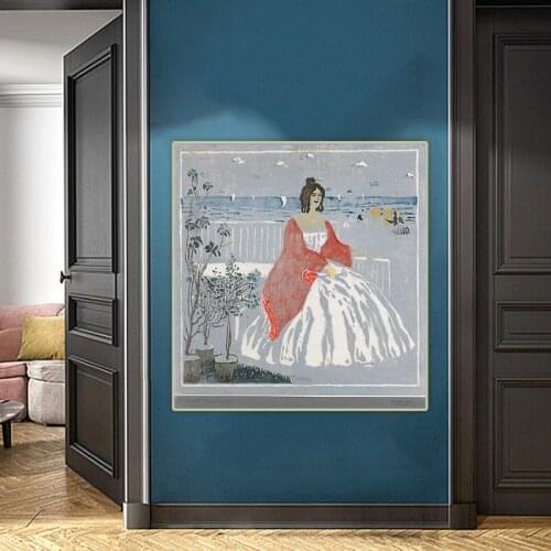 Wassily Kandinsky《Woman by the Sea》Canvas Oil Painting Artwork Picture Decorative Wall Living Room Decor Home Decoration