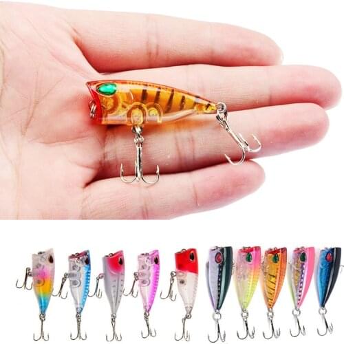 YUCONG 1PC Mini Popper Fishing Lure 4cm-3.5g Floating Poper Bait Top Water Bait Crankbait Wobbler Artificial Swimbait Minnow