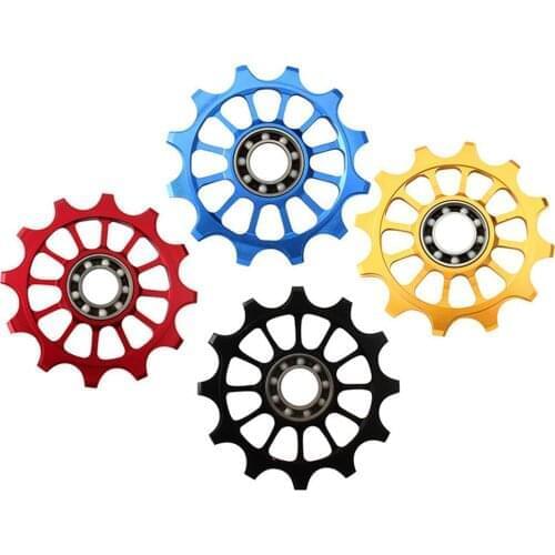 12T Bike Rear Derailleur Positive/Negative Roller Aluminum Alloy Guide Wheel MTB Road Bike Lubrication Pulley Accessories