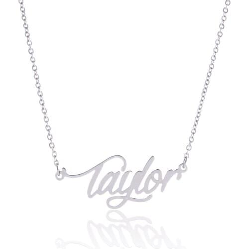 Women Men English Name Necklace Customized Nameplate Stainless Steel Personalized Necklase Jewelry