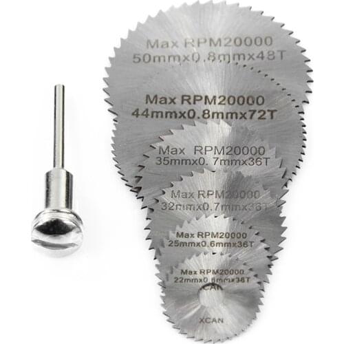 1-7pc set Mini HSS Circular Saw Blade Rotary Tool Dremel Metal Cutter Power Tool Set Wood Cutting Discs Drill Mandrel saw blade