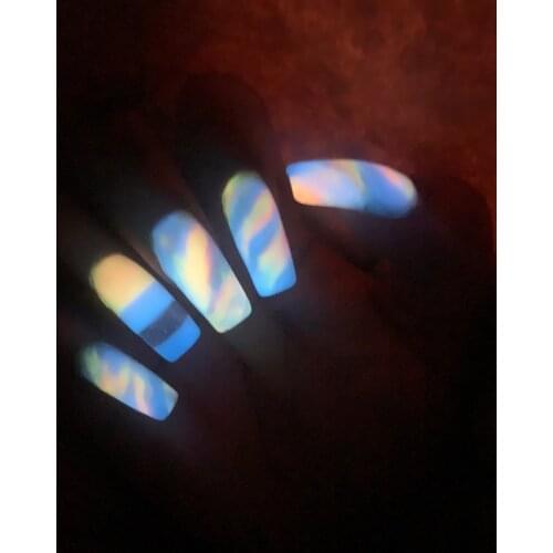 10G/ML 12 Pots Glow In The Dark Powder Acrylic +Dip Powder Fluorescent Luminescent Nail Art Pigment/ Glowing nail art glitter