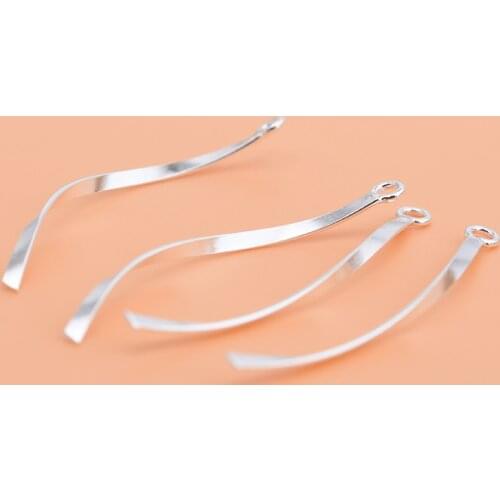 10pcs S925 sterling silver accessories handmade DIY semi-finished tassel pendant simple ear line