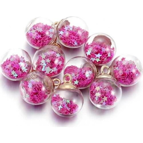 10Pcs Glass Balls Eye-catching Mini Glass Clear Beads Charms Pendants for Home