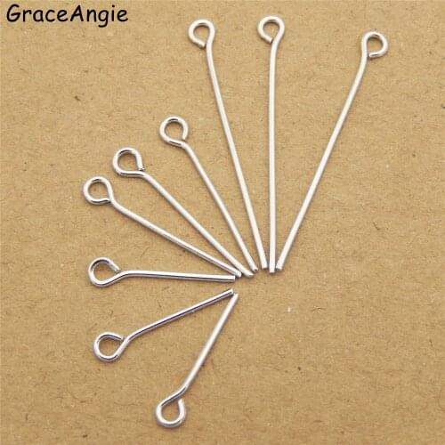 100pc/lot Jewelry Pins&Needles For Earrings Necklace Bracelets Eye Head Pins 20 30 16mm Eye Pins Findings For Diy Jewelry Craft