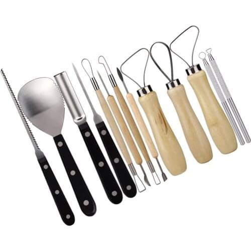 13pcs Halloween Professional Pumpkin Lantern Carving Cutter Kit Thanksgiving Festival Fruit Cutting Sculpting Tools Kitchen DIY