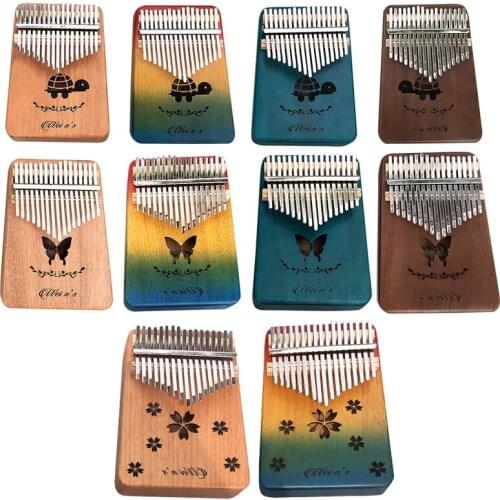 17 Keys Kalimba Thumb Piano High Quality Wood Mahogany Body Musical Instruments With Learning Book Tuning Hammer Kalimba Piano