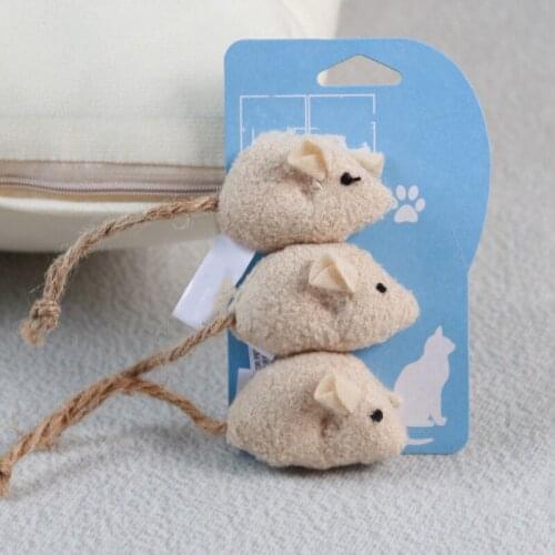 3pcs New Plush Simulation Mouse Cat Toy Plush Mouse Cat Scratch Bite Resistance Interactive Mouse Toy Playing Toy For Cat Kitten