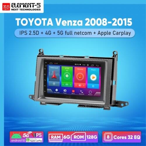 ELEMENT-5 7" 2G+32G Android 8,9,10 4G WIFI RDS DSP Car Radio For TOYOTA Venza 2008-2015, Navigation GPS HIFI