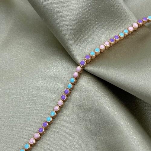 Rose Plated Powder Enamel Bracelet