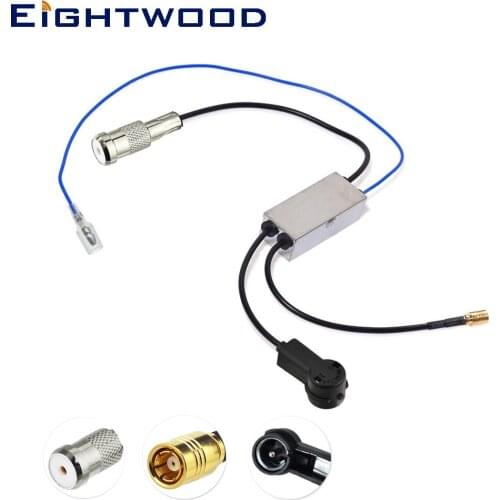Eightwood Car DAB/DAB+FM/AM Radio Antenna Splitter ISO Female to ISO Male And SMB Female Aerial Converter/Splitter/Amplifier