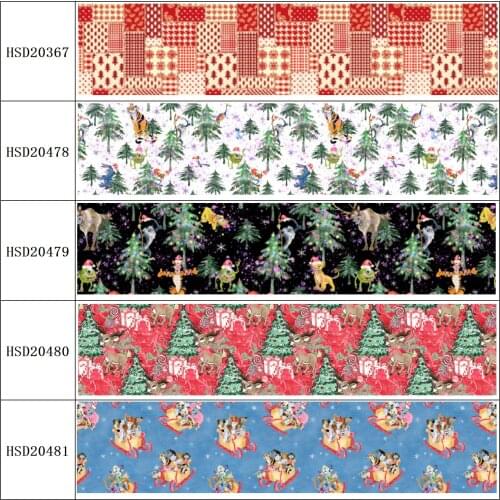 HSDRibbon free shipping 3" 75mm heat transfer printed hsd-design series Grosgrain Ribbon 50Yards/Roll