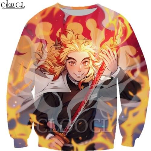 HX Kimetsu No Yaiba The Movie: Mugen Train Rengoku Kyoujurou 3D Print Men Women Sweatshirts Fashion Harajuku Tops Drop Shipping