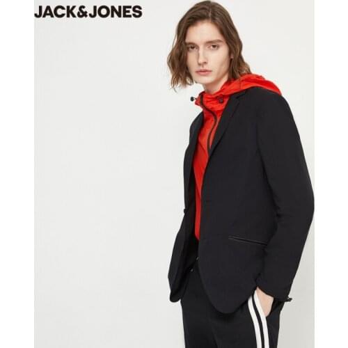 JackJones Mens Business Casual Slim Fit Pure Color Suit Jacket|220108511