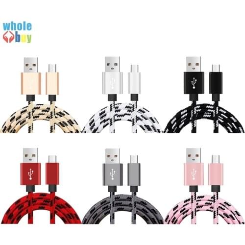 100pcs Micro USB Cable for Xiaomi Redmi Note 5 Pro Cord Nylon Lattice Braided Fast Charging Microusb Cable for Samsung S6 Honor