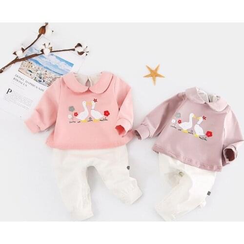 Newborn Baby Girls Romper Winter 0-12M Infant Doll Collar Jumpsuit Clothes kids 100% Cotton Warm Clothing High Quality