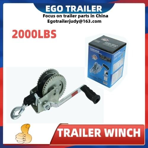 EgoTrailer Top quality Hand Winch 2000lbs/900KGS 6.1m Webbing Strap Car Boat Trailer winch