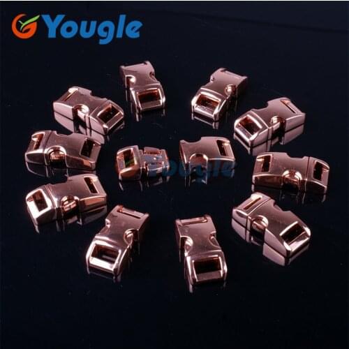 YOUGLE 10 Packs / Lot 3/8" (10mm) Metal Side Release Buckle Shackle for Paracord Bracelet Bronze