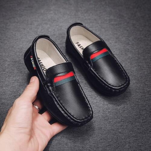 2021 Genuine Leather Childrens Kids Dress Shoes For Boys Baby Girls Mocassins Fashion Shoes Casual Flat Slip On Mini Loafers