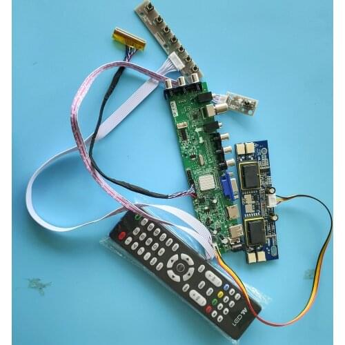 Kit for M170EG01 V3/M170EG01 V4 1280X1024 4 CCFL board AV TV USB DVB-T2 DVB-T 30pin HDMI VGA Controller Digital LCD Panel remote