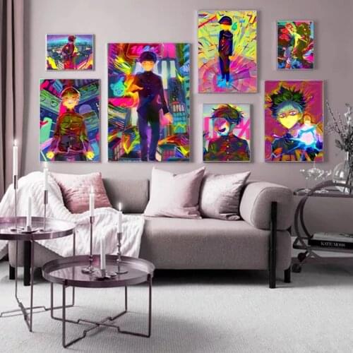 Wall Art Japan Poster HD Prints Modular Anime Mob Psycho 100 Pictures Canvas Painting Home Decoration No Frame For Living Room