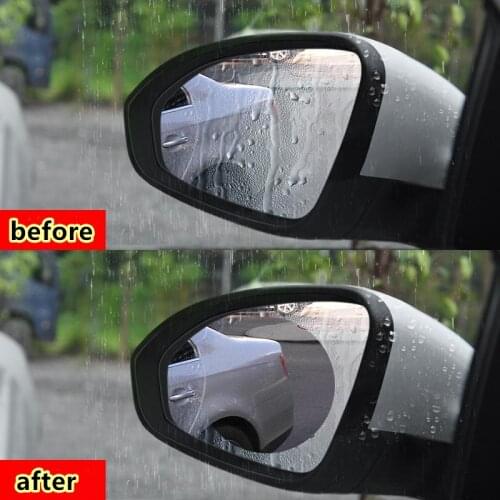 2pcs Car Rain Film Car Side Rearview Mirror Film with Tool Window Clear Rainproof Rear View Mirror Protective Soft Film Anti Fog