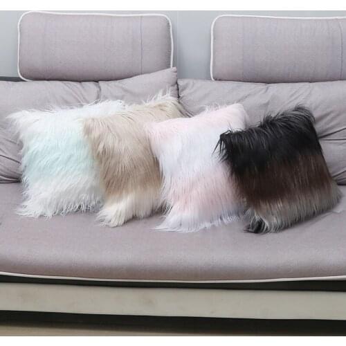 Plush Cushion Cover Soft Pillowcases Sofa Bed Decorative Fade Color Cushion Covers