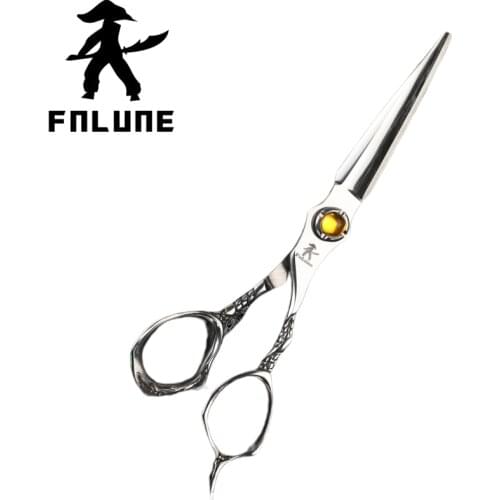 FnLune 6.0 japan steel Professional Hair Salon Scissors Cut Barber Accessories Haircut Thinning Shear Hairdressing Tool Scissors