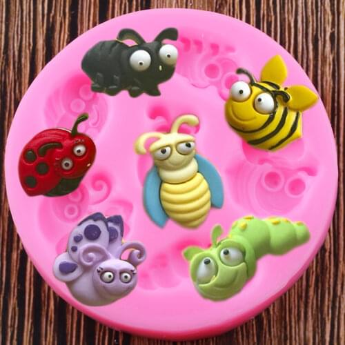 Butterfly Bee Silicone Mold Insect Fondant Mould Cupcake Topper DIY Cake Decorating Tools Candy Polymer Clay Chocolate Moulds