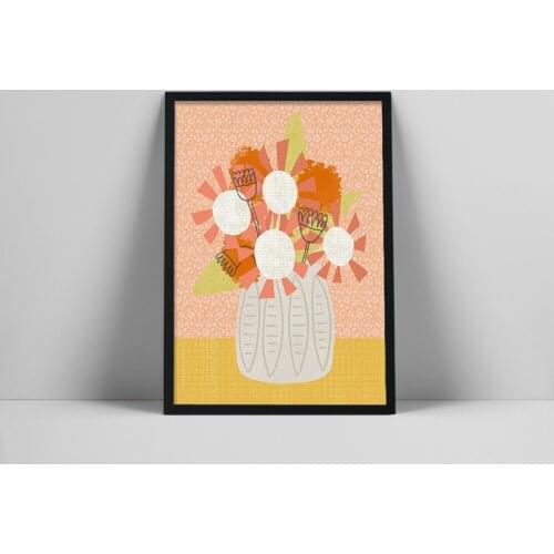 Scandinavian Art, Mid Century Modern Art, Modern Botanical Art, Colorful Kitchen Art, Retro Art, Folk Art, Nursery Art