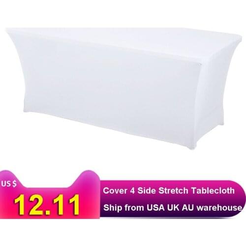 HAORUI Stretch Tablecloth Rectangular Spandex Lycra Table cover Tight Fit Fitted Tablecloth for Wedding Party Hotel Decoration