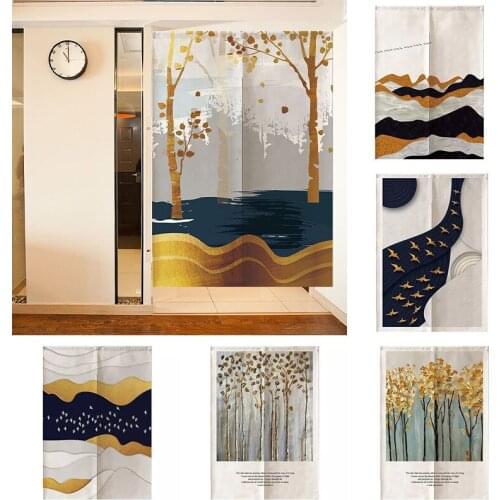 Modern Bedroom Kitchen Cotton Partition Curtain Half Geomantic Curtain Oil Fume Toilet Hanging Curtain Blackout Curtain