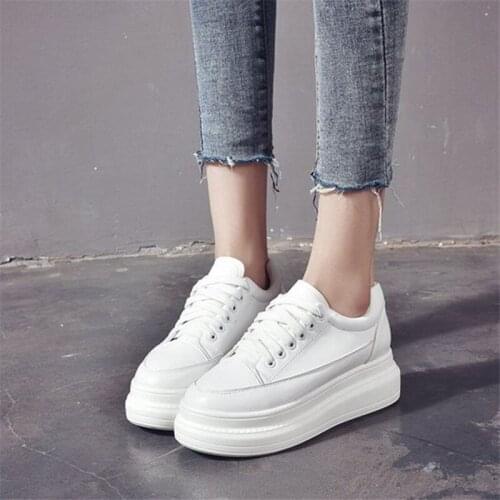 Sports Shoes Platform Woman Sneakers Leather Women Casual Shoes New White Shoe for Women Chunky Sneakers Damen Plattform Schuhe