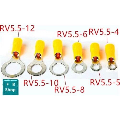 RV5.5-3.5 RV5.5-4 RV 5.5-5 RV 5.5-6 RV5.5-8 YELLOW cold pressed terminal round connection terminal