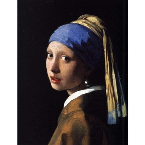 Canvas Painting Girl with Pearl Earrings By Numbers Hand Painted Oil Painting Decoration Abstract Decorative Painting