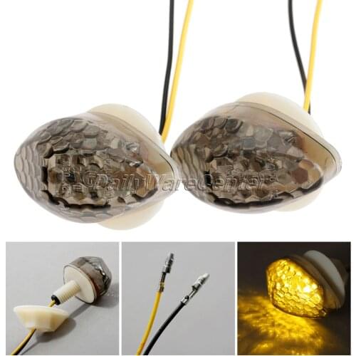 1Pair Motorcycle Smoke Turn Signal Indicators Lights Lamp Universal LED Flush Mount Blinkers Flashers 12V For Honda Yamaha New