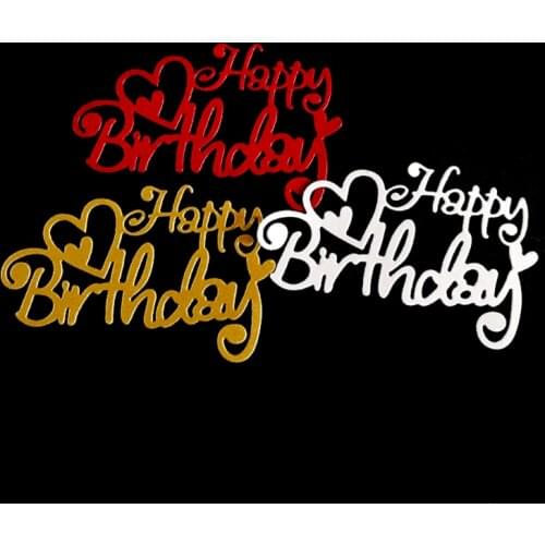 Heart Happy Birthday Metal Cutting Dies Stencil Scrapbook DIY Album Stamp Paper