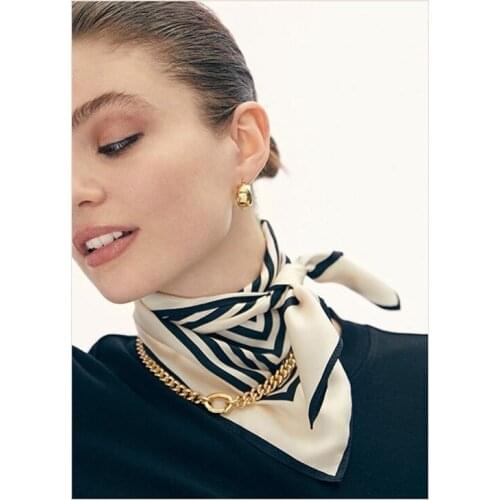 70*70cm Scarf Women Scarves Print Plaid Luxury Brand Femme Handkerchief Imitation Silk Scarf Small Square Girl Necf Scarf Hijab