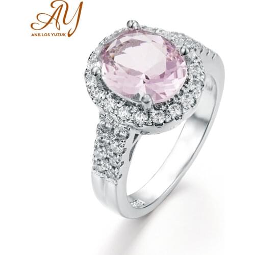Anillos Yuzuk Silver 925 Jewelry Ring Zircon Pink Sapphire Trendy Party Classic Sterling Silver Rings Jewelry Woman Engagement
