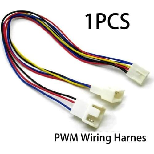 1PCS Fan 4 pin temperature control PWM one point two minute plug wiring 4 pin one minute two head type wire harness