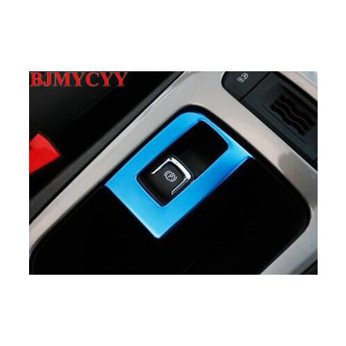 BJMYCYY 1PCS Automobile electronic handbrake button stainless steel decorative frame For Chevrolet Cruze 2017 Accessories