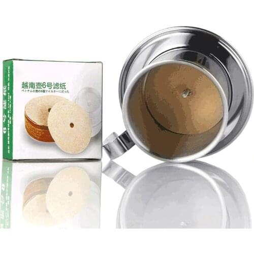 100Pcs Round Wood Replacement Filter Papers for Number 6/9 Coffee Marker Pot