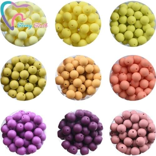 100 PCS Yellow Series Mustard Silicone Round Beads DIY Jewelry Baby Teethers Kid Pacifier Chain Food Grade Silicone Ball Beads