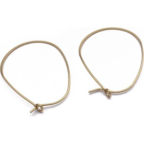 20pcs Raw Brass Big Circle Wire Hoops Loop Earrings Dangle Earring Hook Women 's Jewelry Making Supplies 27x40mm