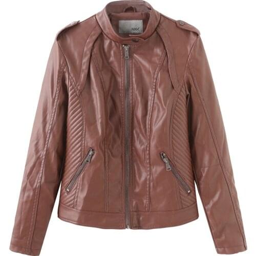 2021 oversize new grunge style leather jacket women motor biker pu coat autumn faux leather windbreak