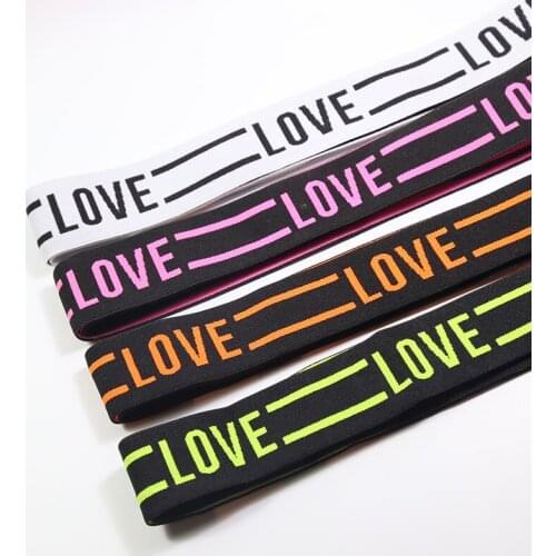 3.8 cm color raised letters Elastic Ribbon Clothing Bags Trousers Elastic Rubber DIY Sewing Accessories rubber band