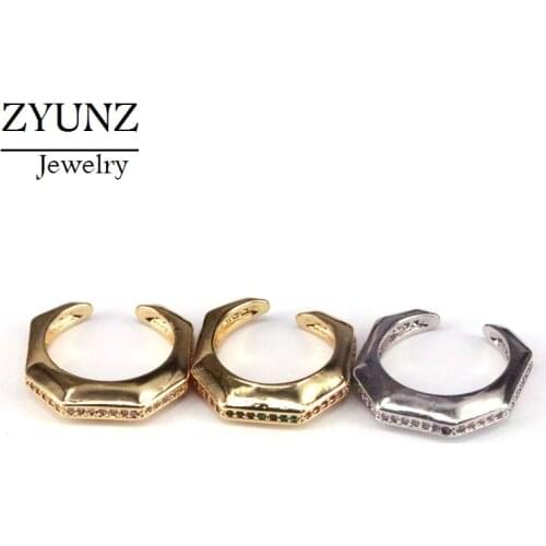 4 Pairs, No Pierced Circle C Shaped Stackable Ear Cuff Earcuffs Crystal CZ Pave Clip On Earrings Zirconia Party Wedding Jewelry