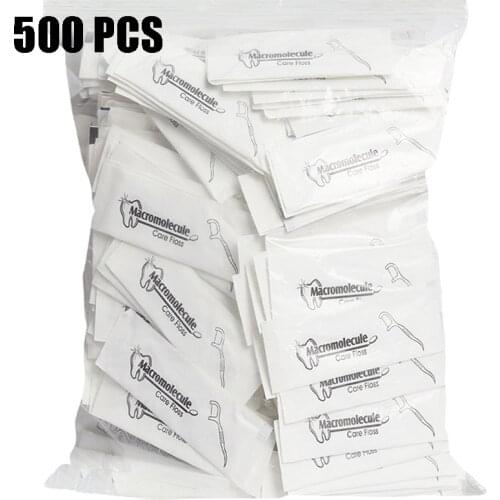 500PCS Family Portable Disposable Dental Flosser Interdental Brush Teeth Stick Toothpick Floss Pick Oral Gum Teeth Cleaning Care
