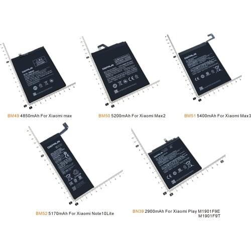 BM49 BM50 BM51 BM52 BN39 Battery For Xiaomi max Max2 Max3 Note 10 Lite Play M1901F9E M1901F9T Batteries High Quality