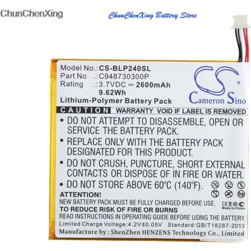 Cameron Sino 2600mAh Battery C948730300P for BLU BT-E003, P240u, TouchBook G7, TouchBook G7 G7 7.0" 3G